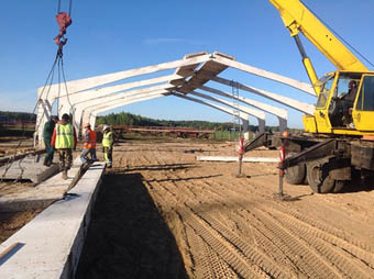 Строительные работы по возведению ангара