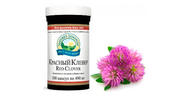 В таблетках и капсулах применяется клевер луговой для улучшения обменных процессов, повышения тонуса, чистки сосудов