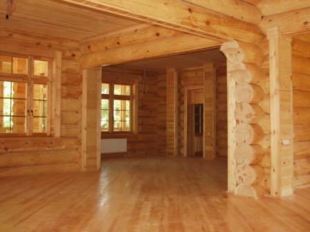 Фото внутренней отделки деревянных домов из бревна